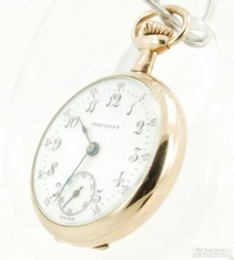 P. Droz 30mm 7J adj. 2p Worcester ladies' pocket watch, classic YGF smooth polish HB case