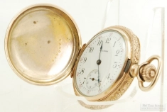 Waltham OS 15J grade No. 165 ladies' pocket watch #16824682, lovely YGF fully engraved HC