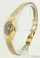 Seiko 17J grade 11A ladies' wrist watch, case #762612 11-7039, handsome YBM & SS tall oval case