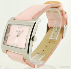 Geneva quartz ladies' wrist watch, heavy WBM & SS wide rectangular case with a brushed finish