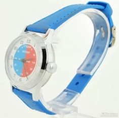 Fujitime for Nelsonic 0J ladies' wrist watch, WBM & SS cushion-shaped case, "to/past o'clock" dial