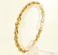 Vintage 7.5" YGF heavy rope-style link bracelet with tightly interconnected links