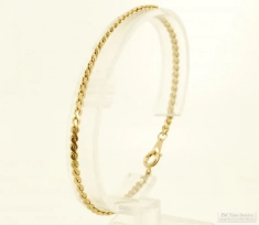 7" YGP light weight flat-profile snake-style link bracelet with small "S" shaped links