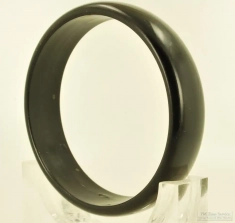 3" black solid acrylic cuff-style bracelet, 17mm wide band with slightly domed finish