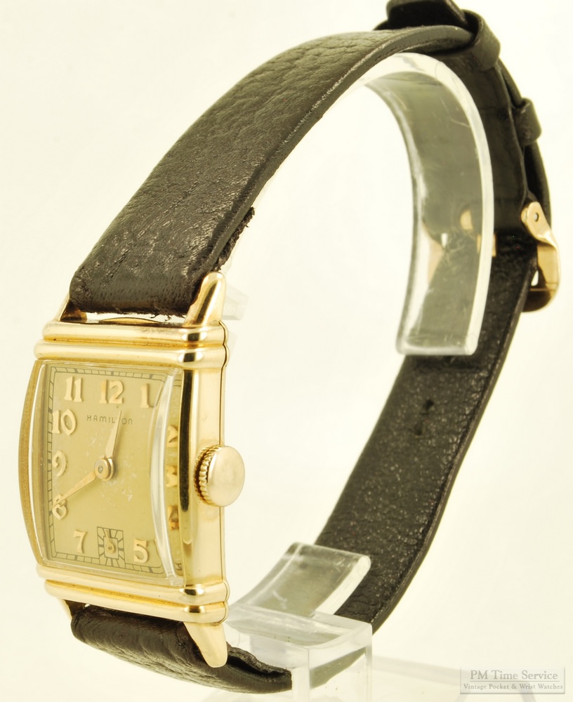 PMW0220: Hamilton 19J adj. 3p grade 982 wrist watch #J243965, YGF ...