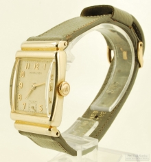 Hamilton 19J adj. grade 982 wrist watch #J373024, YGF rectangular Hayden-model Hamilton case