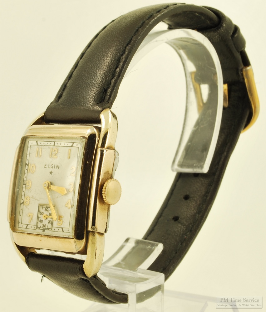 PMW1048: Elgin 17J grade 524 wrist watch #36725891, distinctive YGF ...