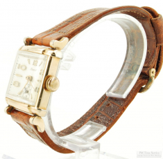 Wakmann 17J "Howard" wrist watch, lovely YGF & SS rectangular case with a narrow rounded bezel