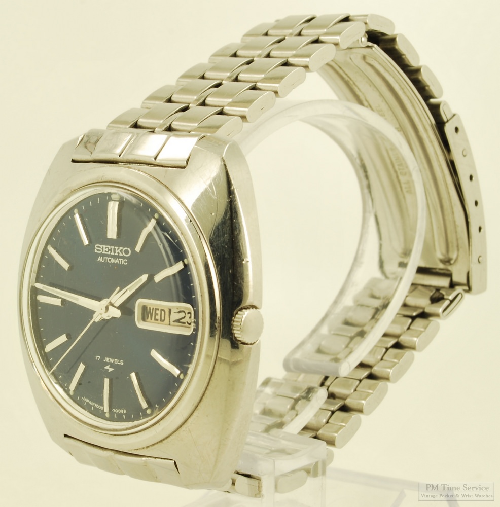 PMW1086: Seiko 17J quickset automatic wrist watch with day date, heavy WBM & SS WR case