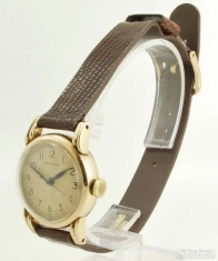 Hamilton 18J adj. grade 748 wrist watch #CY76820, elegant YGF round Todd model (marked) case